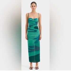 SIR the label Teal and Dark Green Maxi Dress